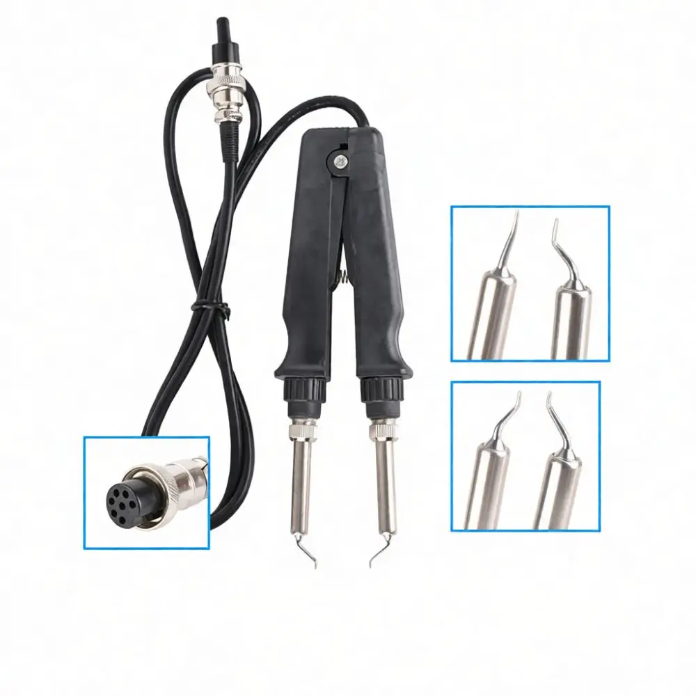 Ergonomic Handle For Gordak 902 Solder Station Dual Ceramic Core Electric Iron Tweezers Clamp Precision Electronic Assembly