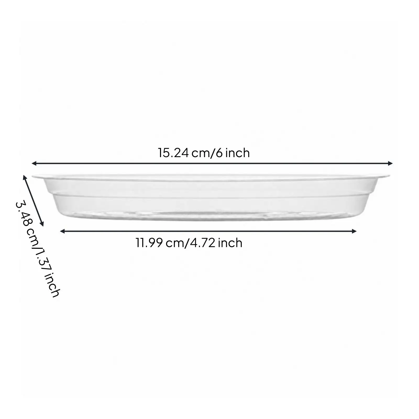 Round Clear PET Plastic Plant Saucer Tray for Flower Pots Drip Tray Water Catcher for Indoor Plants