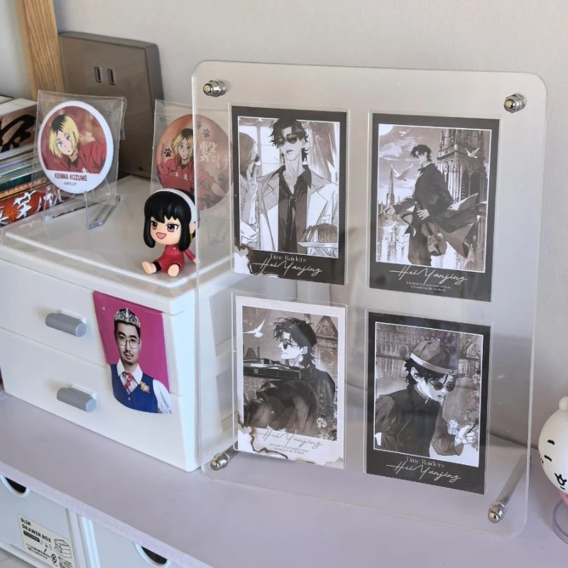 Vier/Neun-Gitter Kleine Karte Display Stand Sechs-Gitter Idol Karte Nut Acryl Foto Rahmen Karte Album Desktop ins Stil Display Stand – Detail 3