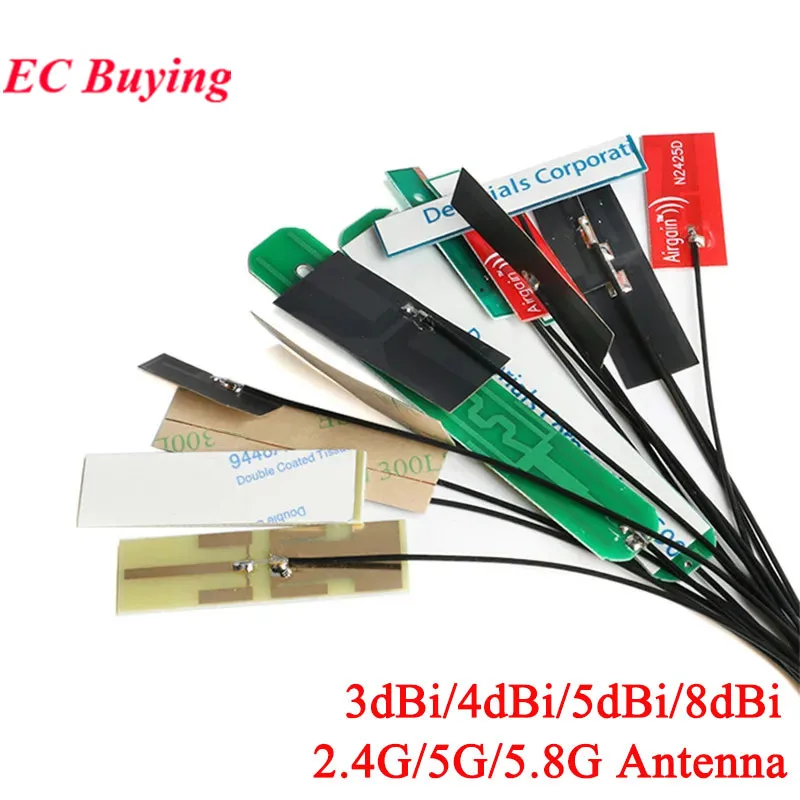 5PCS 2.4Ghz 4G 5G WIFI Internal Antenna FPC PCB 5dBi 8dBi IPX IPEX Connector Solder Omni Buletooth Antenna 3dBi IEEE b/g/n WLAN