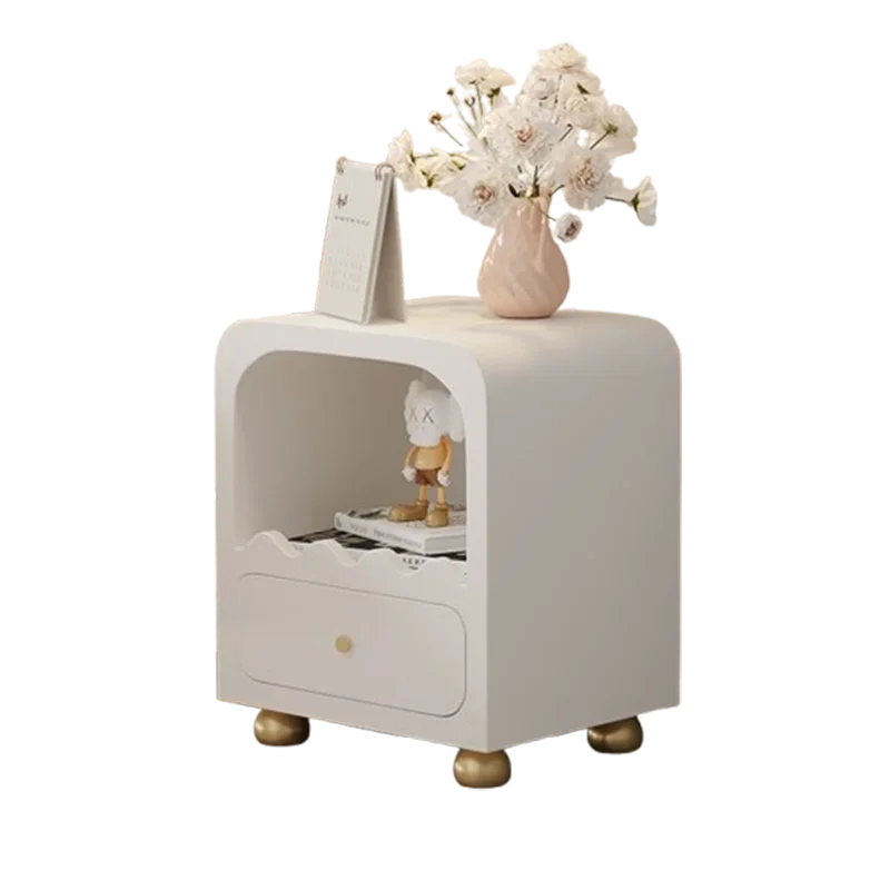 Nordic Cream Bedsides Table White Aesthetic Drawers Storage Bedsides Table Room Organizer Mesita De Noche Dormitorio Furniture image 6