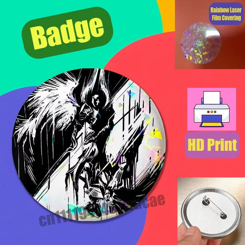 For Custom Pin Insignia Ornament Brooch Button Laser Film Emblem Case U-ULTRAKILL Gabriel V1 Badge Cover