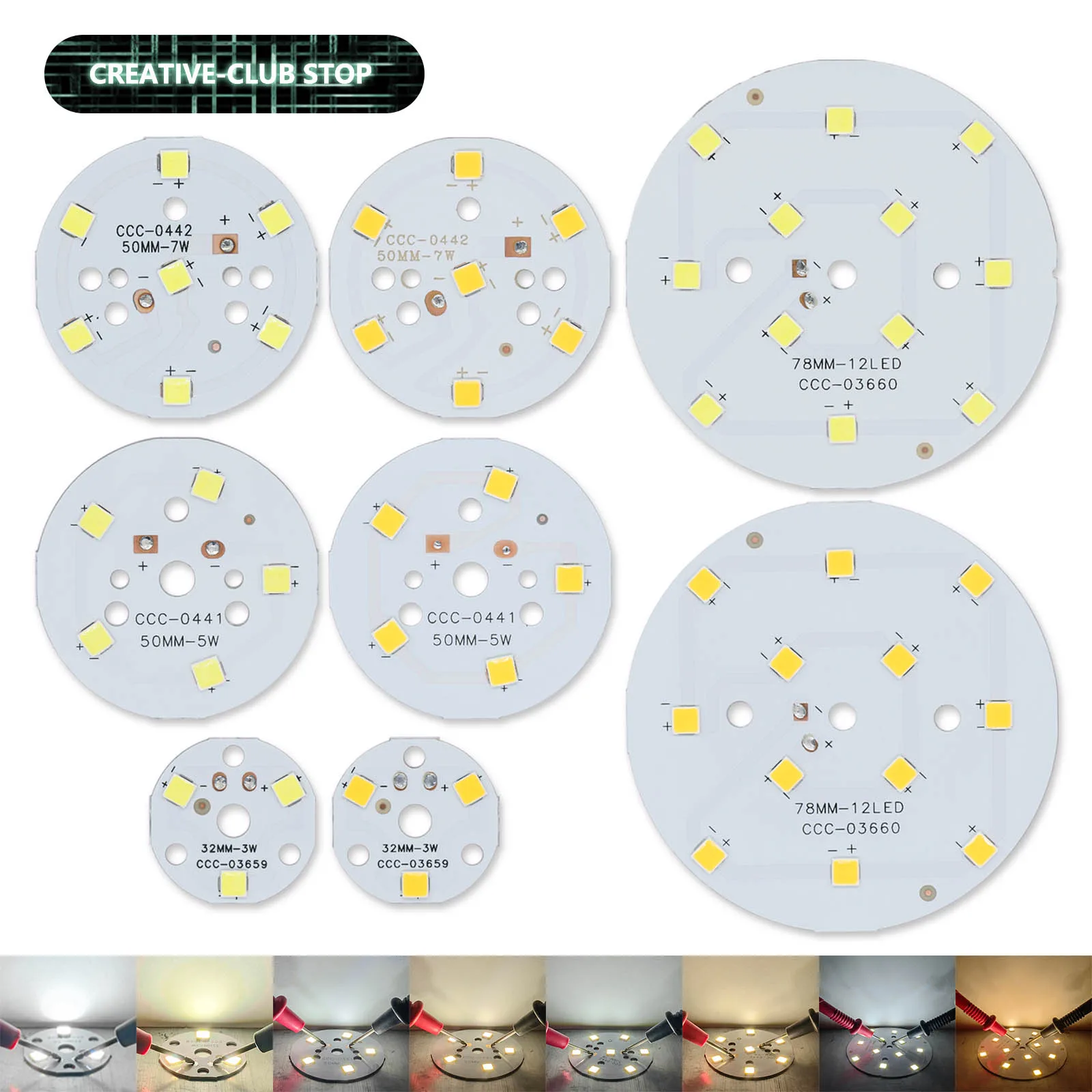 

10pcs LED Light Board 3W 5W 7W 12W SMD5250 LED PCB Light Source LED Emitting Diode Highlight Aluminum Lamp Panel For LED Bulb