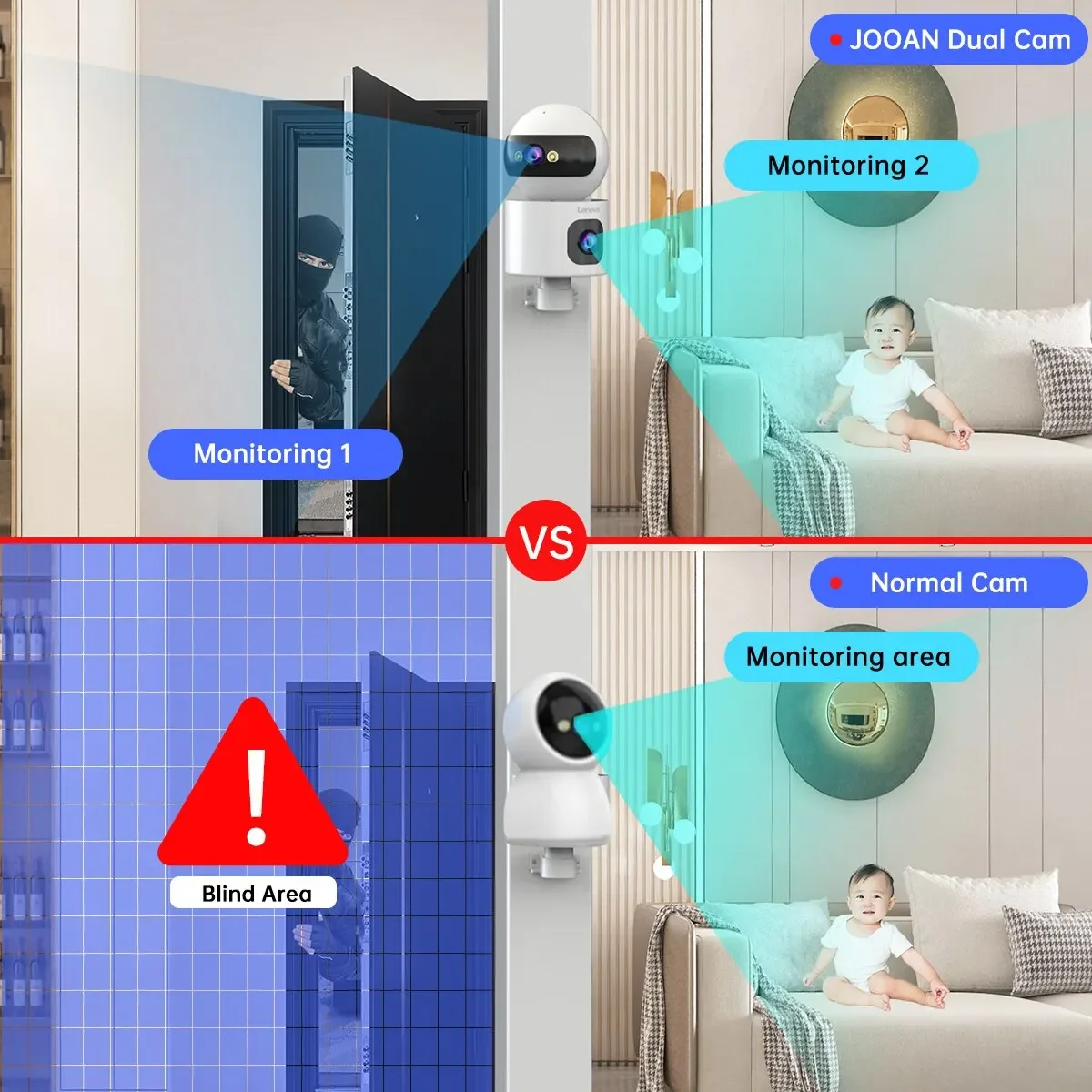 Câmera IP 2K PTZ 5G WiFi Lente dupla Câmera noturna de cor dupla Câmera inteligente de rastreamento automático Câmera de vigilância por vídeo