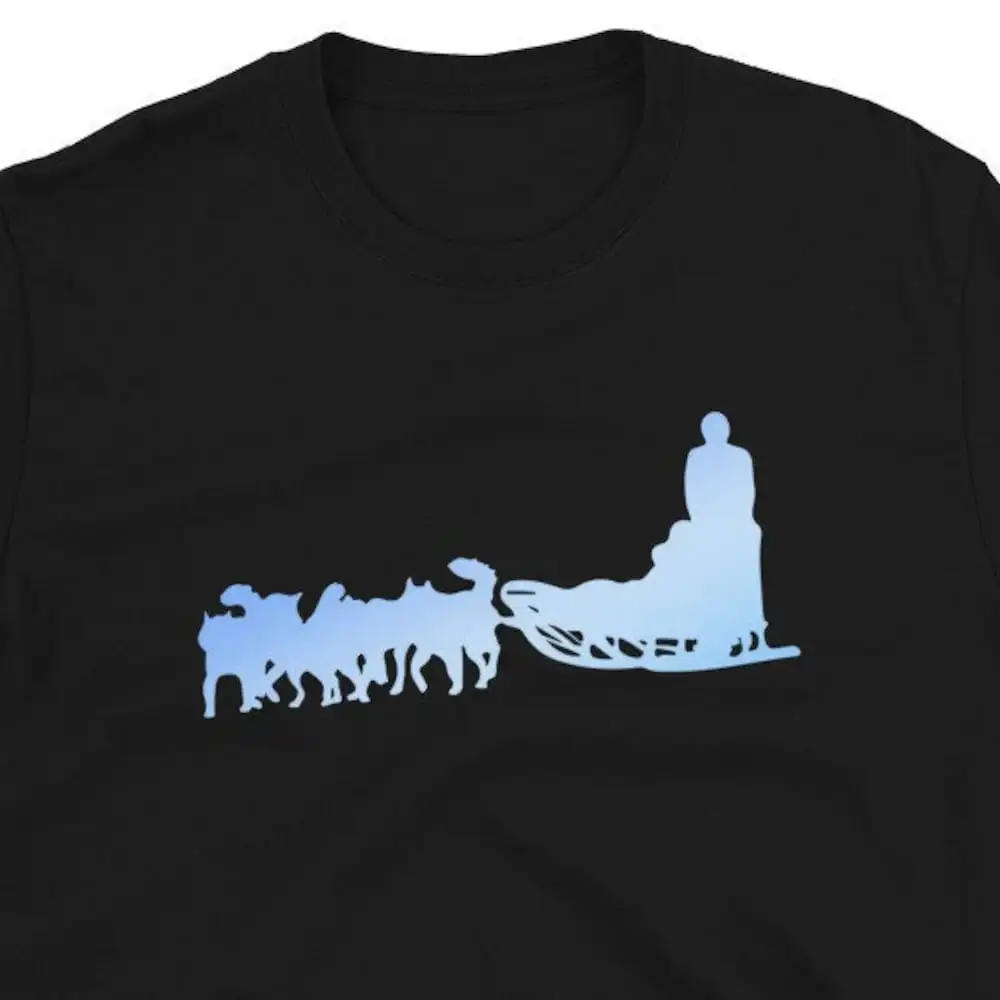 Dog Sled Racing T Shirt For Man Woman Winter Ice Musher Lover