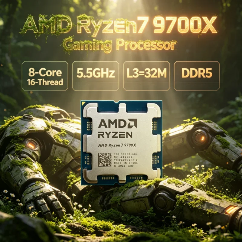 AMD Ryzen 7 9700X 8-Core 16-Thread Desktop CPU 3.8GHz Socket AM5 4NM 65W DDR5 L3=32M Up to 5.5GHz PCIe 5.0