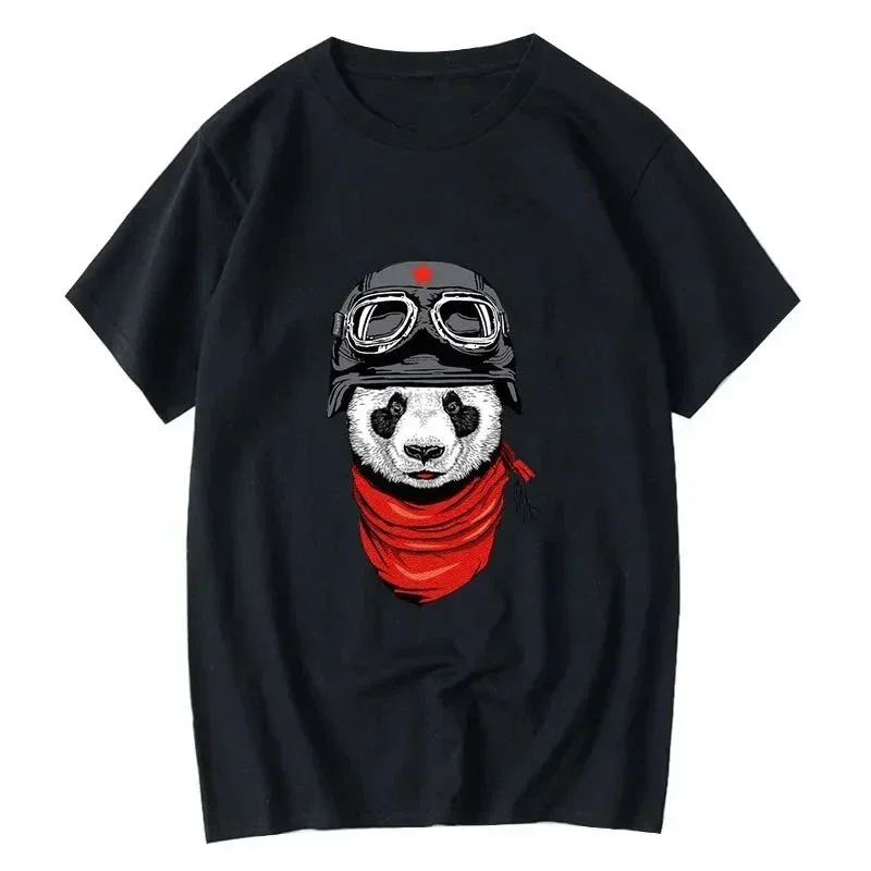 Panda Rife eats ramen T-shirts for men and women huge Japanese noodles Kawaii garments for everyday comfort tops