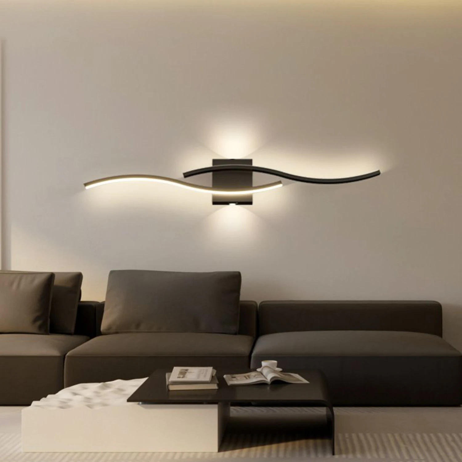 Elevate your space with sleek black gant modern eco-friendly LED wall lights