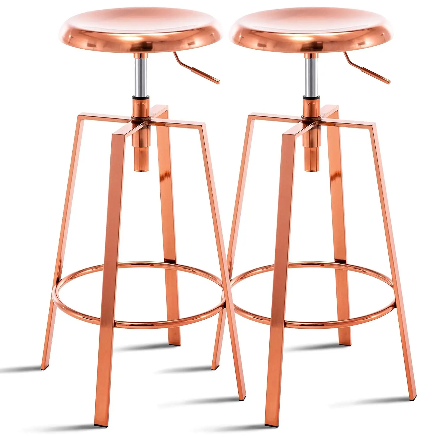 

Adjustable Industrial Bar Stool Swivel Metal Set of 2 Counter Height Armless Chair Kitchen Bistro Pub, Customized