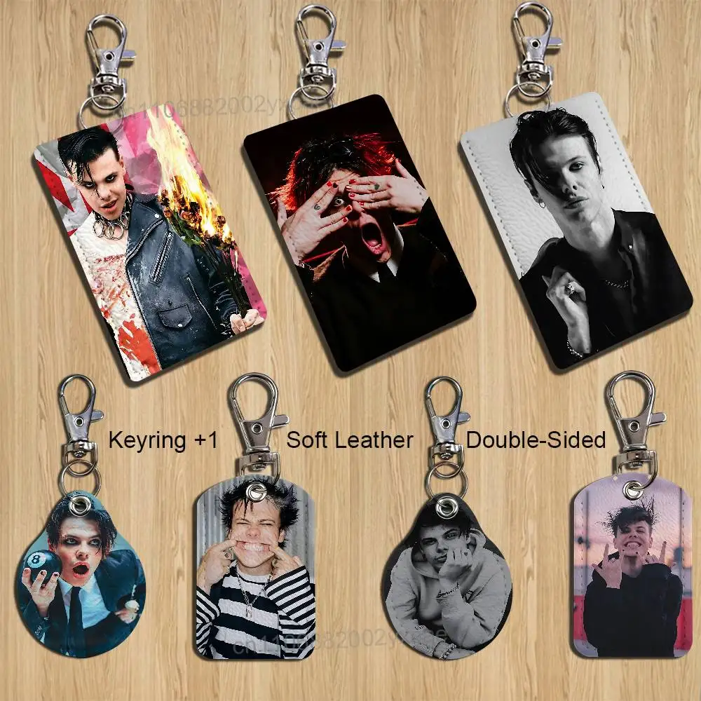 

Rock singer cool YUNGBLUD Card Holder With Keychain Executive Protection For Bank Credit Subway Bus Case
