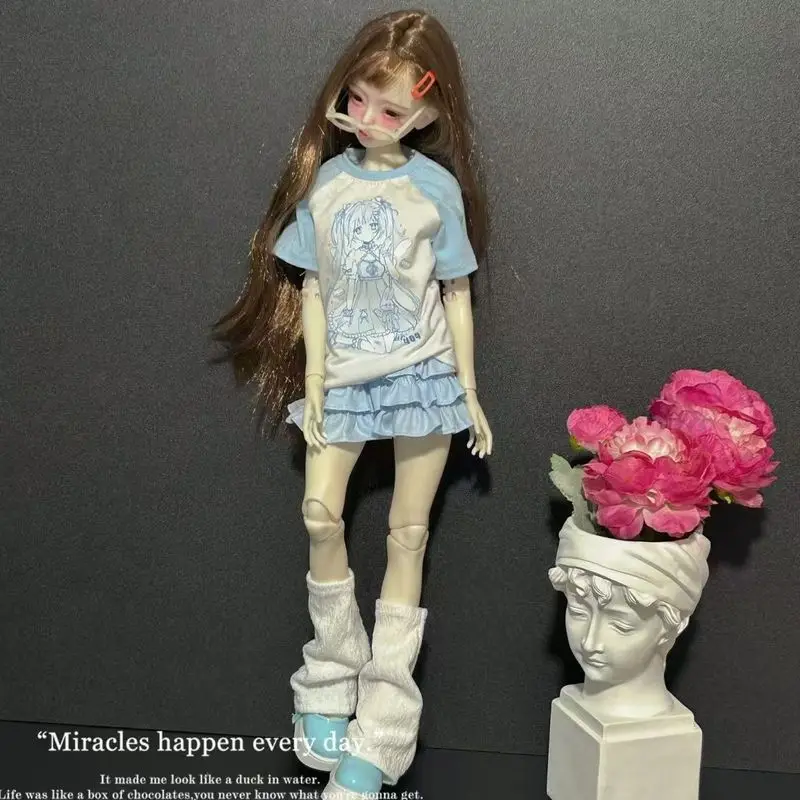 

30 см Bjd кукла футболка платье носки комплект одежды платье для девочек масштаб 1/6 гуманоидная кукла одежда сменные аксессуары игрушки
