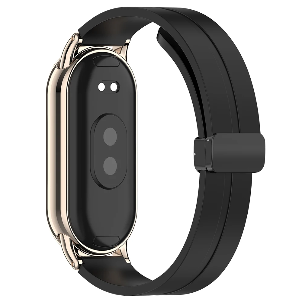Магнитный силиконовый ремешок для часов Mi Band 10, браслет для Xiaomi Smart Band 9/Mi Band 8, женский и мужской эластичный мягкий спортивный браслет