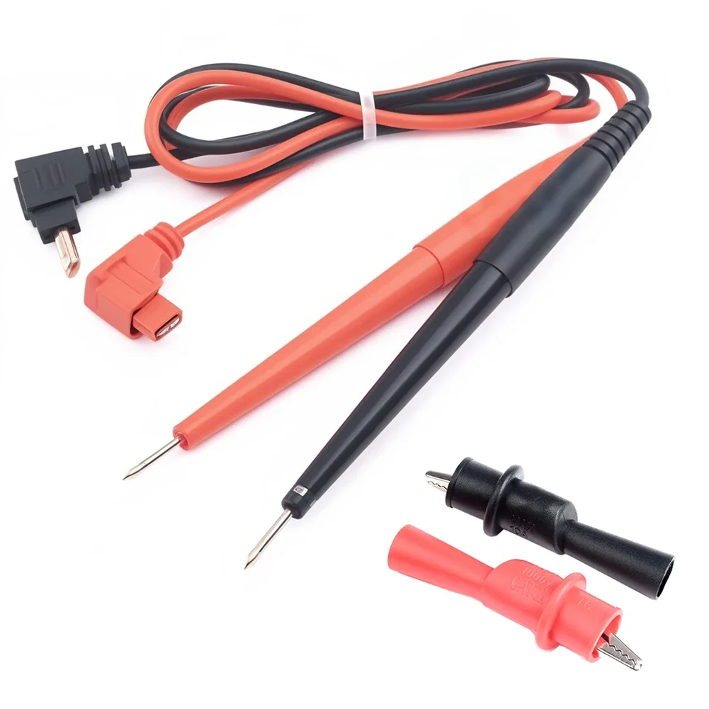 10A Digital Multimeter Probe Polyvinyl Chloride Wire Needle Tip Universal Test Leads with Alligator Clip