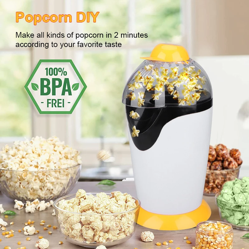 Electric Popcorn Machine Household Mini EU Electric  Automatic Popcorn Maker with A Swirl The Non-stick Liner DIY Corn Popper