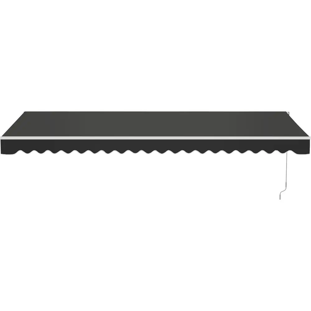 

10ft x 16ft Motorized & Manual Crank Caribbean Style Outdoor UV-Resistant Awning - Onyx Black