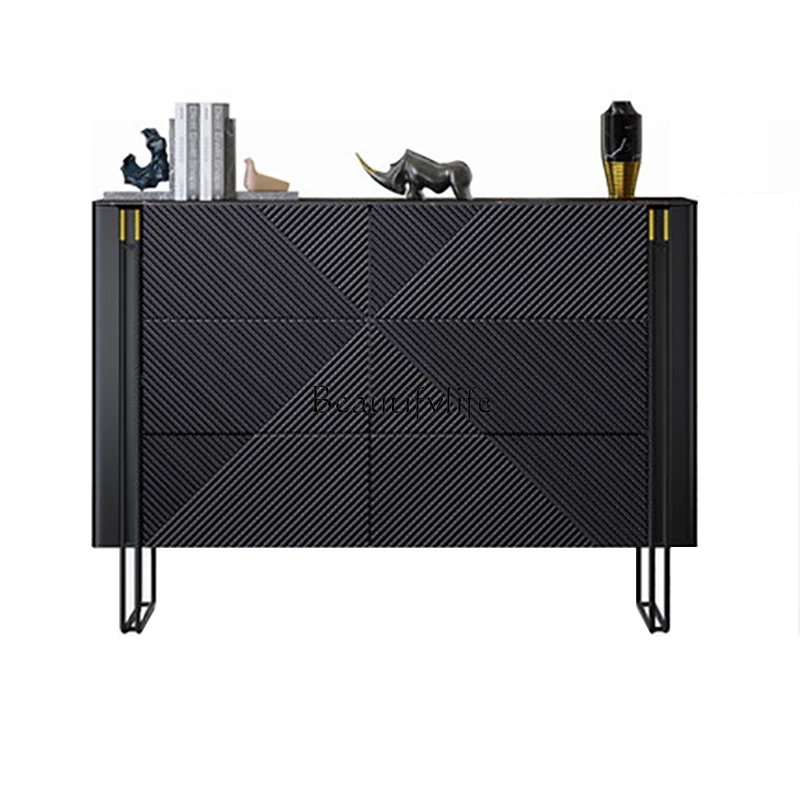 Italian light luxury six-chest cabinet minimalist rock slab storage six pumping storage cabinet