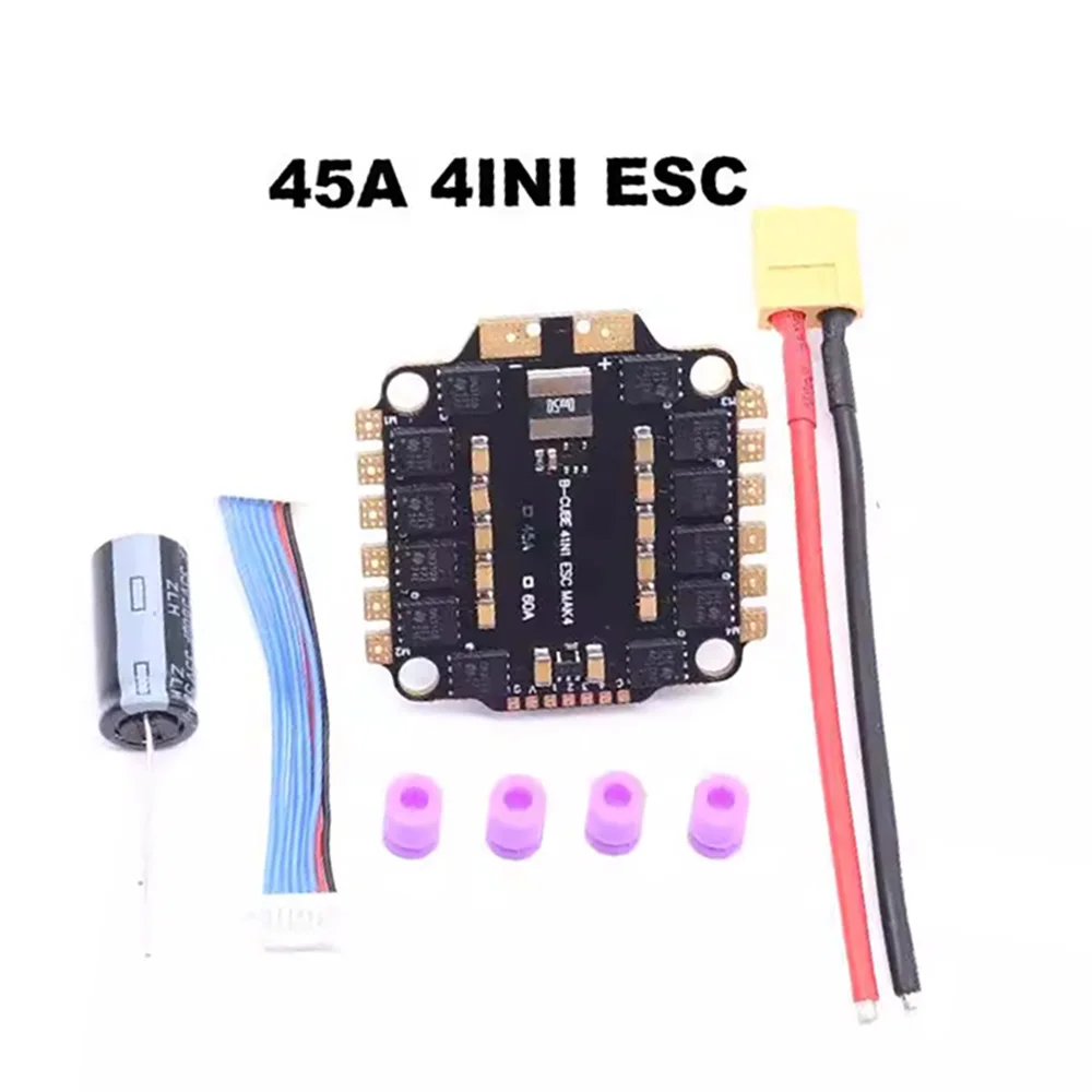 Nieuwe BLHELI_S 4IN1 45A 60A ESC Ondersteunende 3-6S borstelloze motor Ondersteuning DShot300 600/PWM voor RC FPV Racer Drone