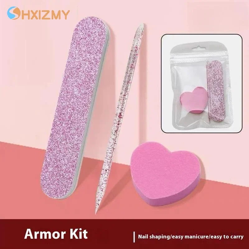 8/12 stuks glitter nagelverzorgingsset - hartvormige buffer, kristallen staaf en dubbelzijdige vijl voor nagelkunst en pedicures