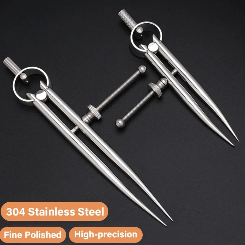 High Polished Wing Divider Precision Scale Spacing Compass Leather Splitter Tools for Metal,Wood,Craft,Jewelry