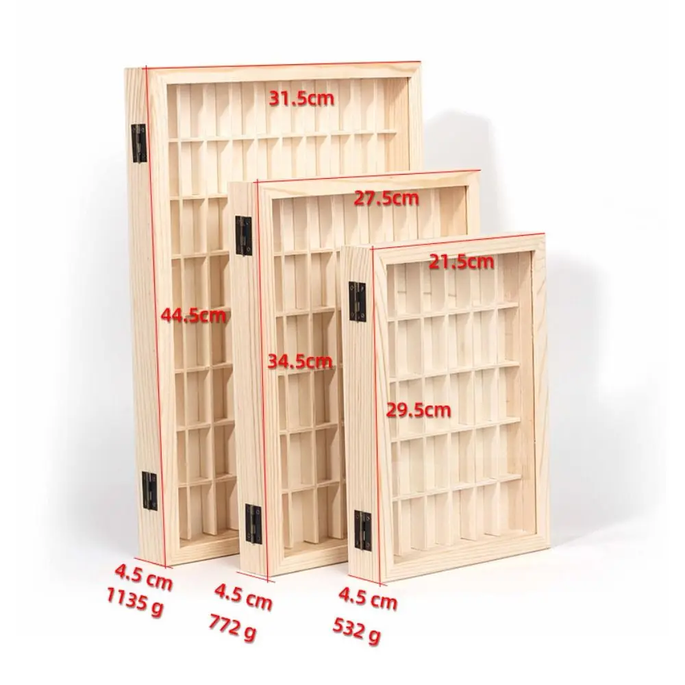 Durable Wooden Display Rack Dustproof with Lid Storage Box High-capacity Multi Purpose Case for 135 Film Cassette