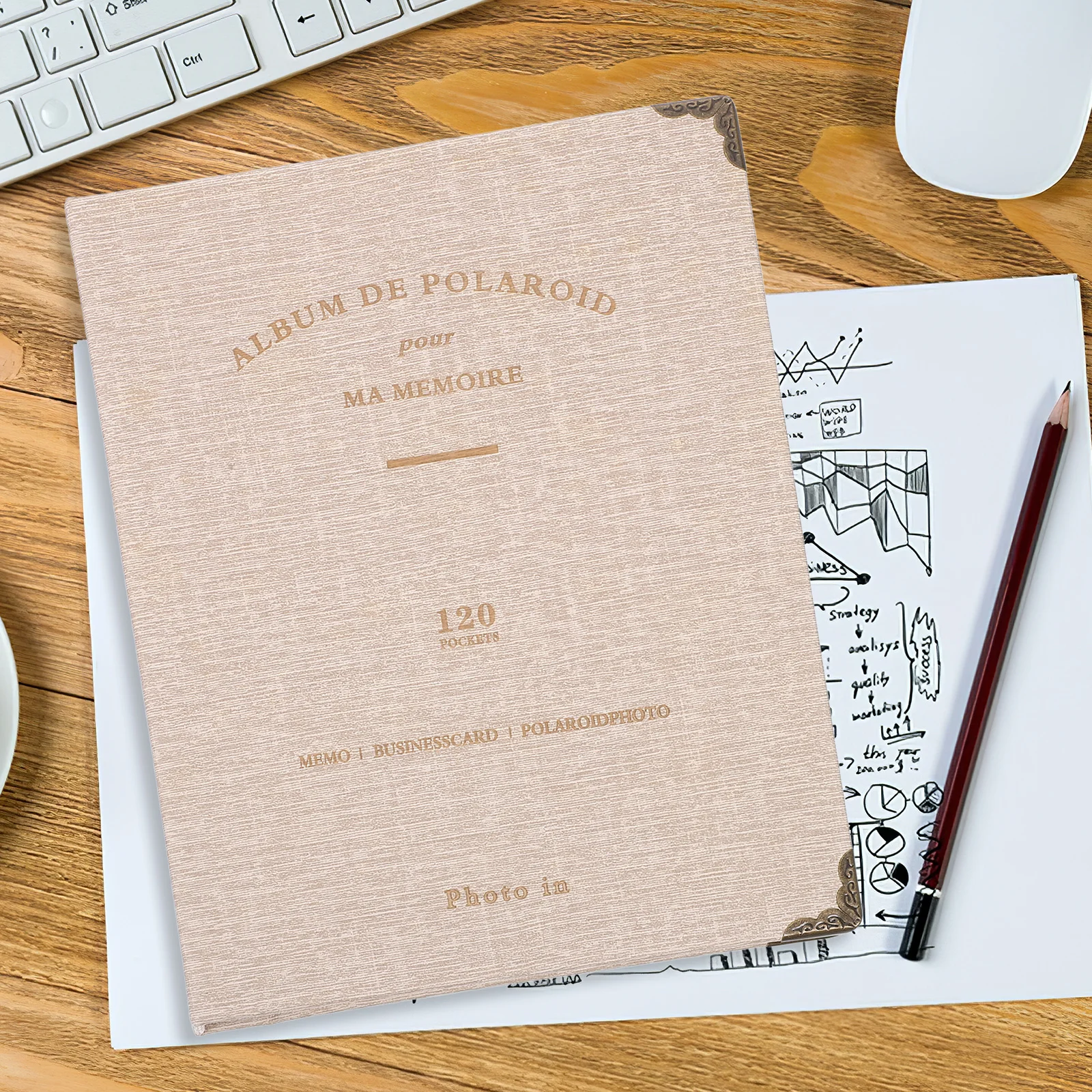 Álbum de armazenamento de bilhetes, elegante, resistente ao desgaste, organizador de folhas soltas para filmes de concerto, bilhetes de viagem, cartões, recibos