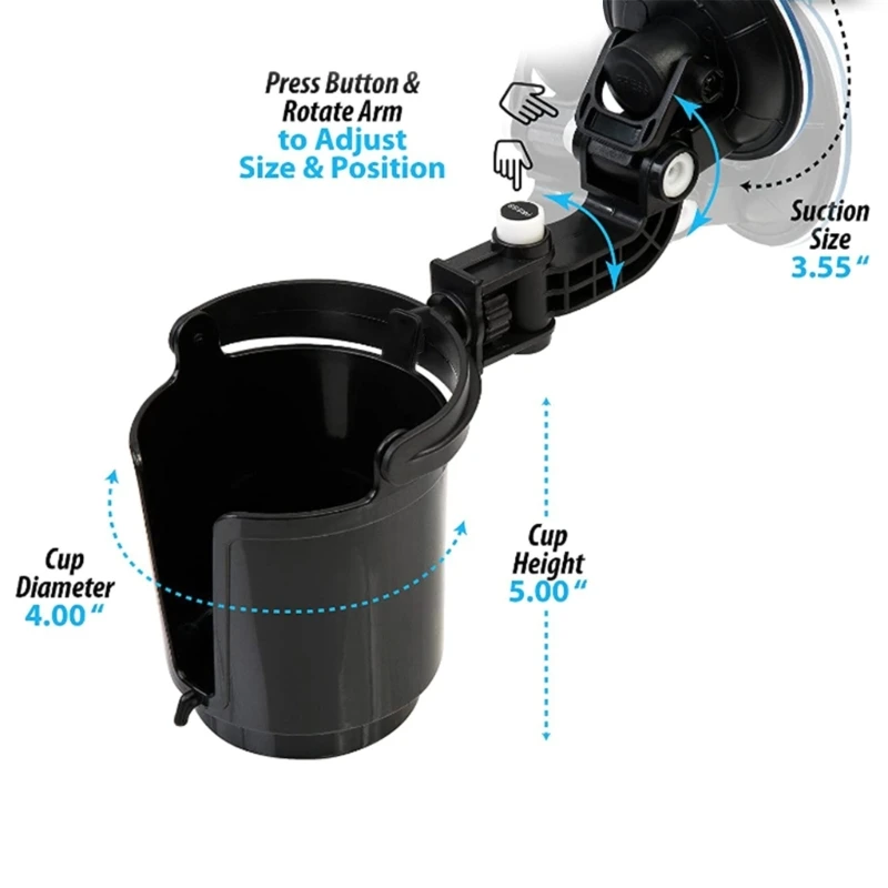 Cup Holder, Reusable Drink Cup Holder with Tongue Depressor, Fold Suction Cup Holder, Universal AntiSpills Drink Holder