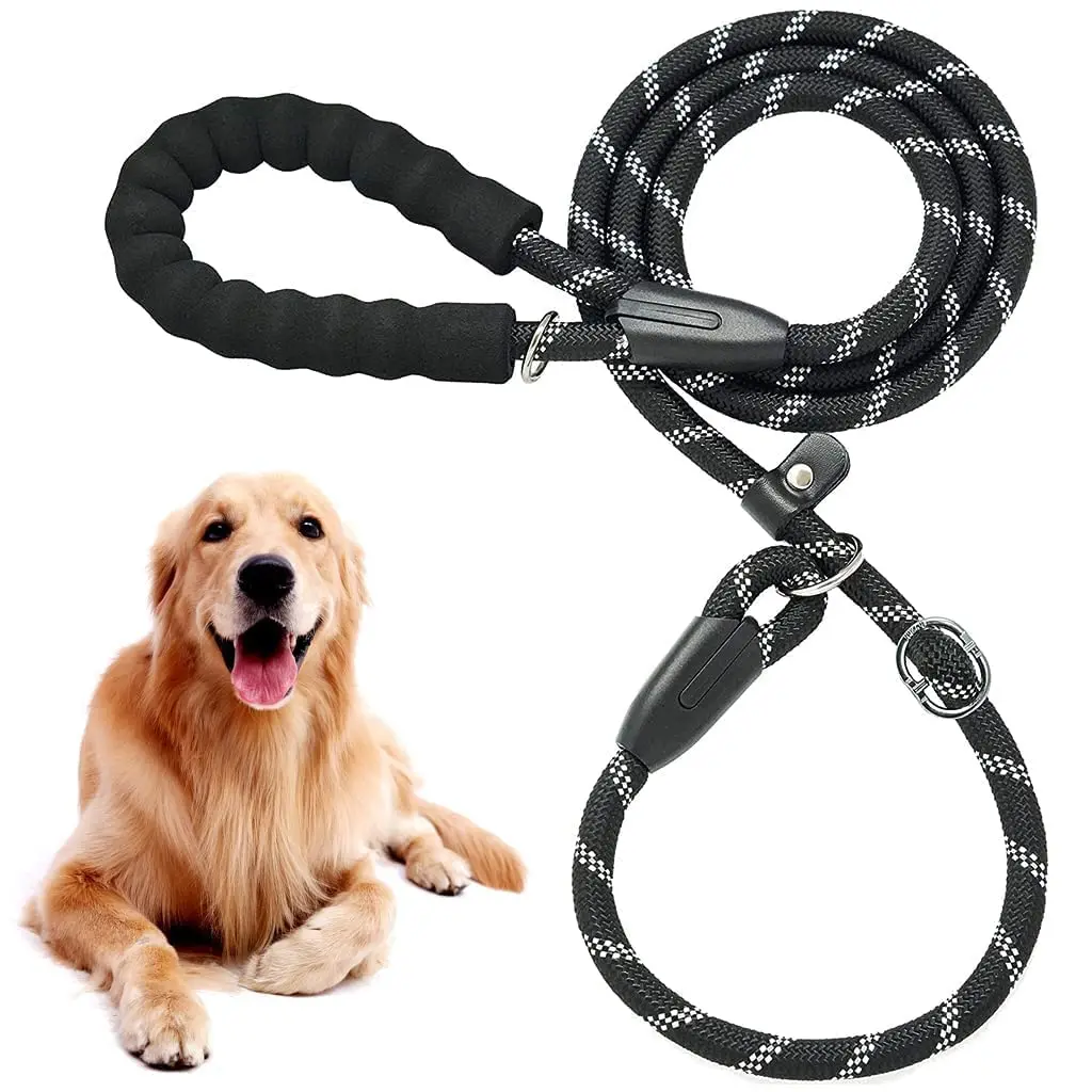 Dog Leash Nylon Round Reflective Large Dog Leather Strap Enhances The Snug Handling Of Large Dog Leash Accessories