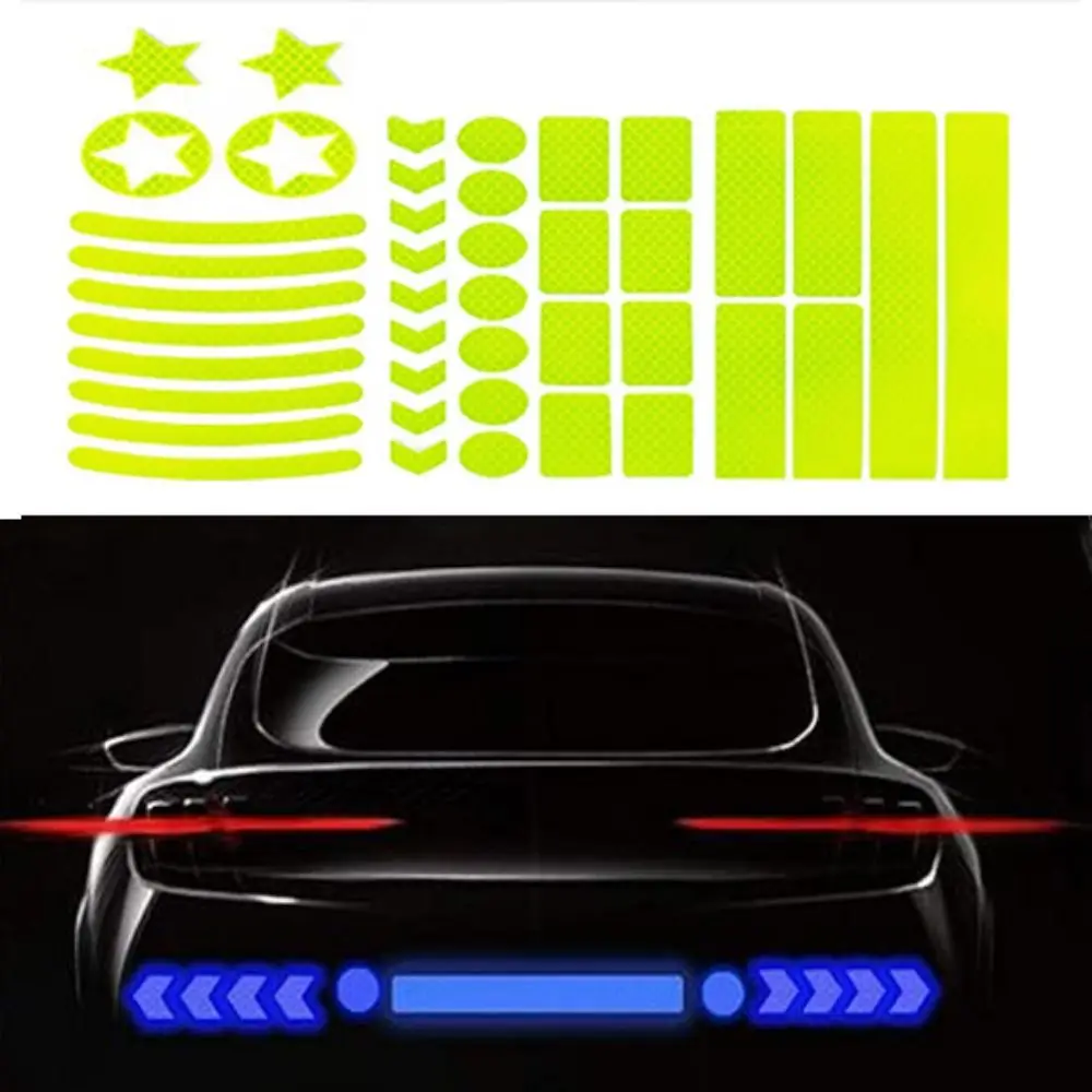 42Pcs/Set Waterproof Reflective Bicycle Stickers Protective High-Intensity Reflective Decals Diamond Lattice