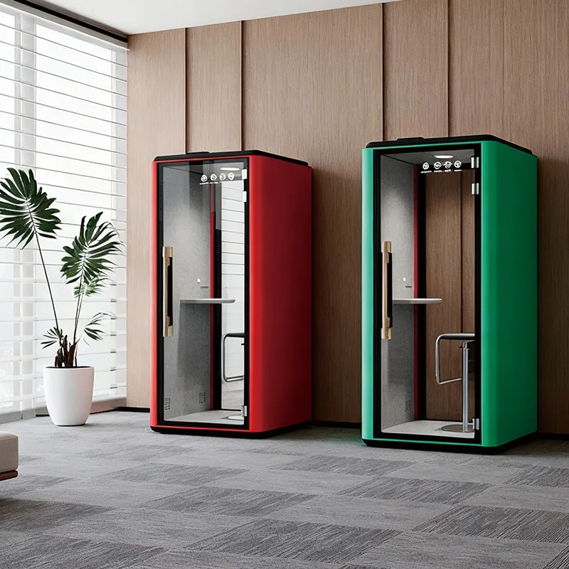 Prefabricated Phone Booth Movable Soundproof Cabin Easy to Install