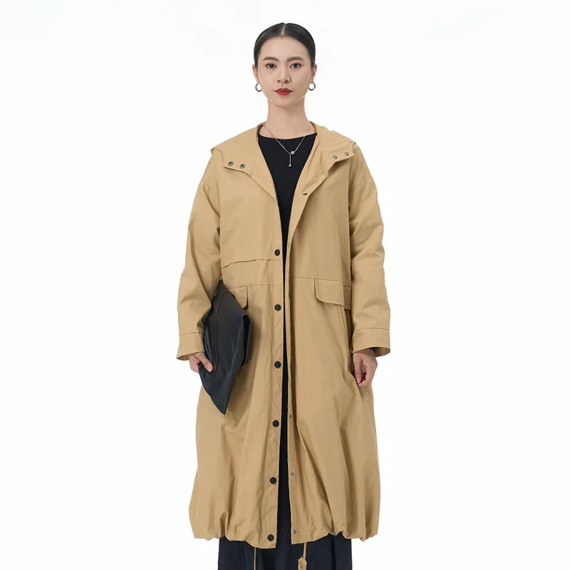 

SuperAen European and American Style Long Hooded Jacket 2026 Autumn and Winter New Oversize Women's Loose Casual Coats