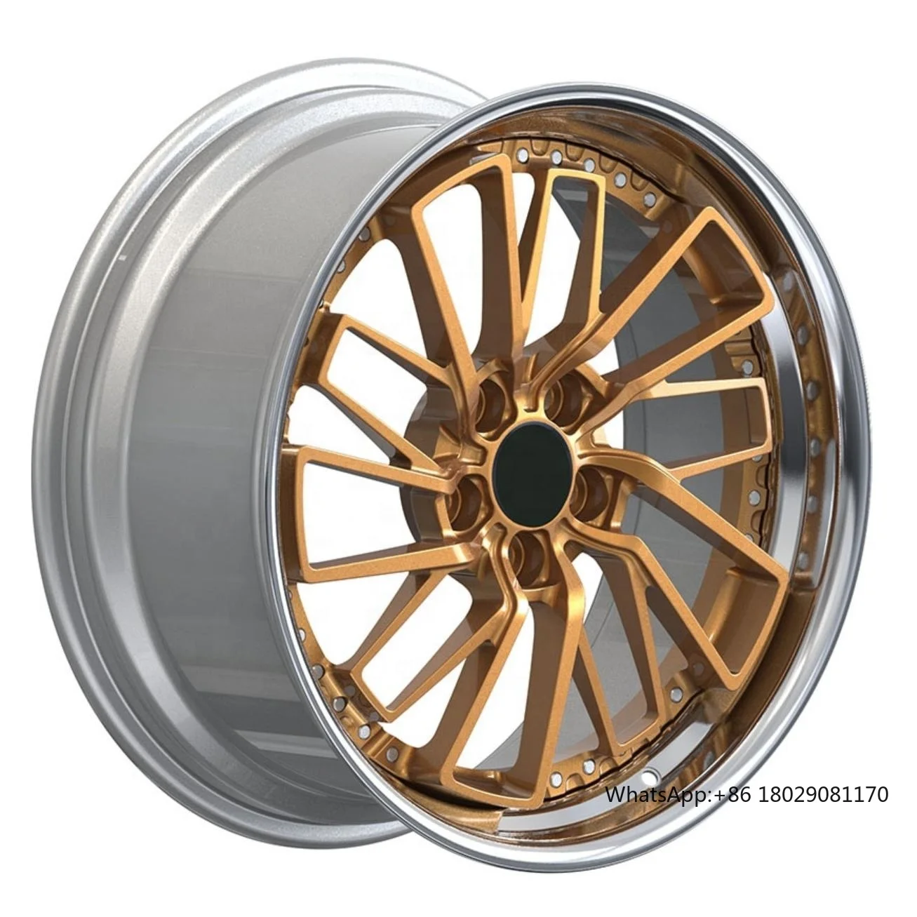 New style custom polished bronze gold 16/17/19/21/22/23 inch 2 piece 5x100 5x114.3 5x120 passenger car forged wheel alloy