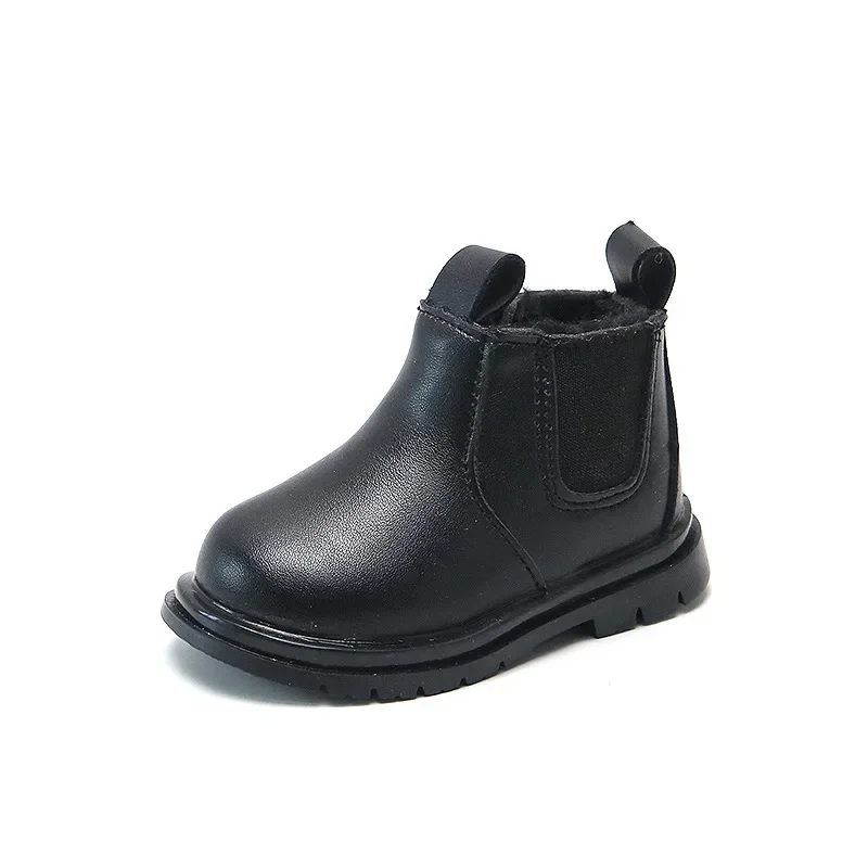 Stivali per bambini 2025 Scarpe invernali in pelliccia calda per neonati Primi camminatori per neonati Stivali in pelle alla caviglia per bambine rosa, nero  1501