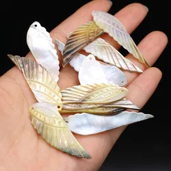 Natural Freshwater Black Shell Pendant with Exquisite Wing Shaped Beaded Jewelry Making DIY Necklace Earrings Accessories Gift