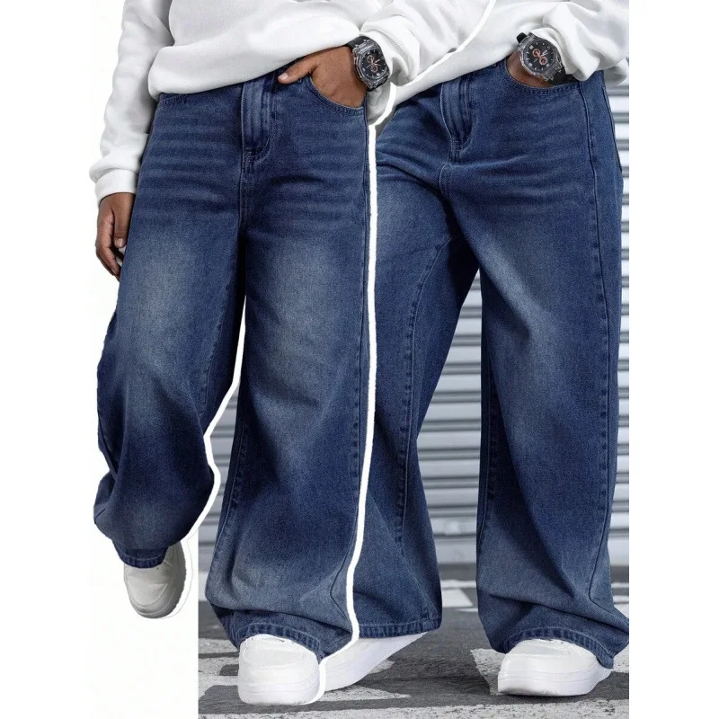 

American Straight Jeans Women's Classic Fit Blue Denim Pants High Waist Trousers Cross-Border Fashion Spring Summer Autumn