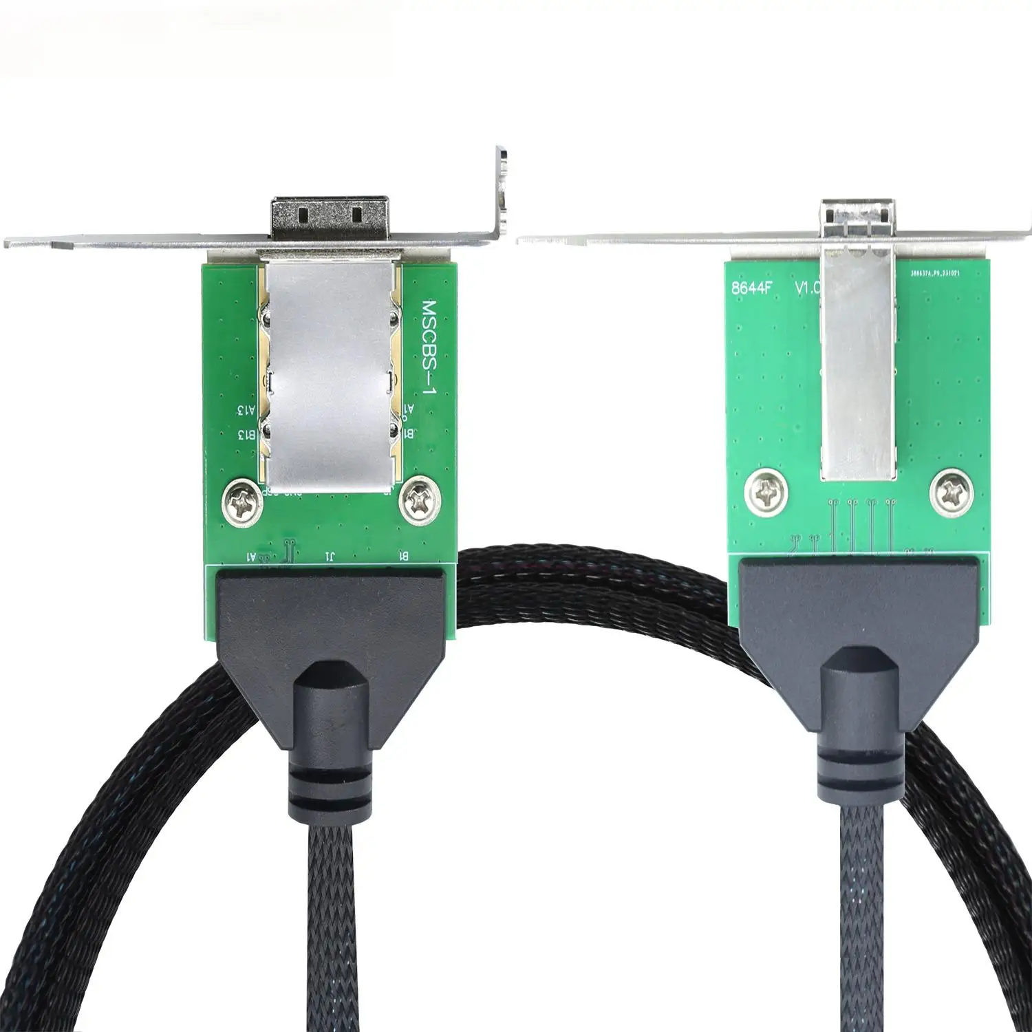 External Mini‑SAS Extension Cable SFF‑8088 26‑Pin Female to SFF‑8644 Female PCBA Adapter With Low‑Profile Bracket for Server Sto