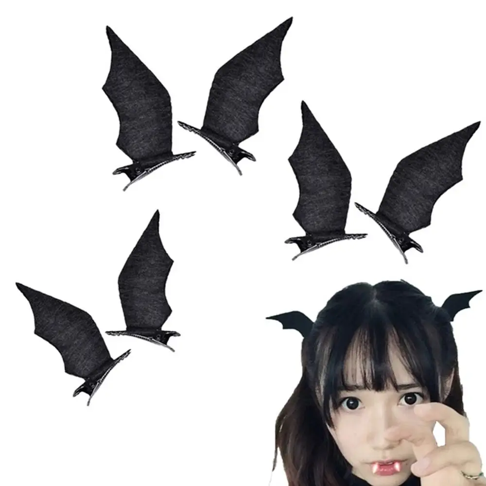Lovely Little Trendy Gift Halloween Cosplay Dress-up Festival Women Hairpins Bat Wings Hair Clips Hair Accessories