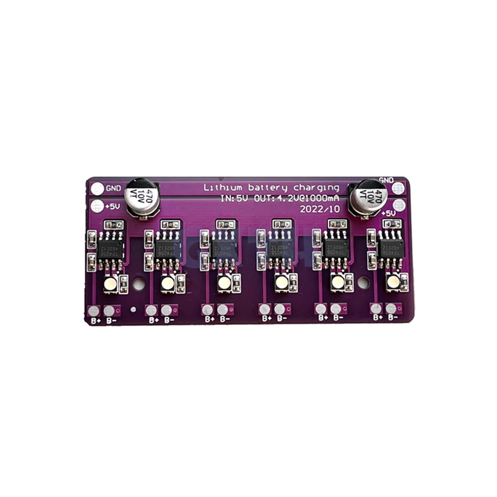 

18650 Charging Module 4056 5V 1A Lithium Battery Charger Board 6 Independent Charge Discharge Integrated Module PCB Board