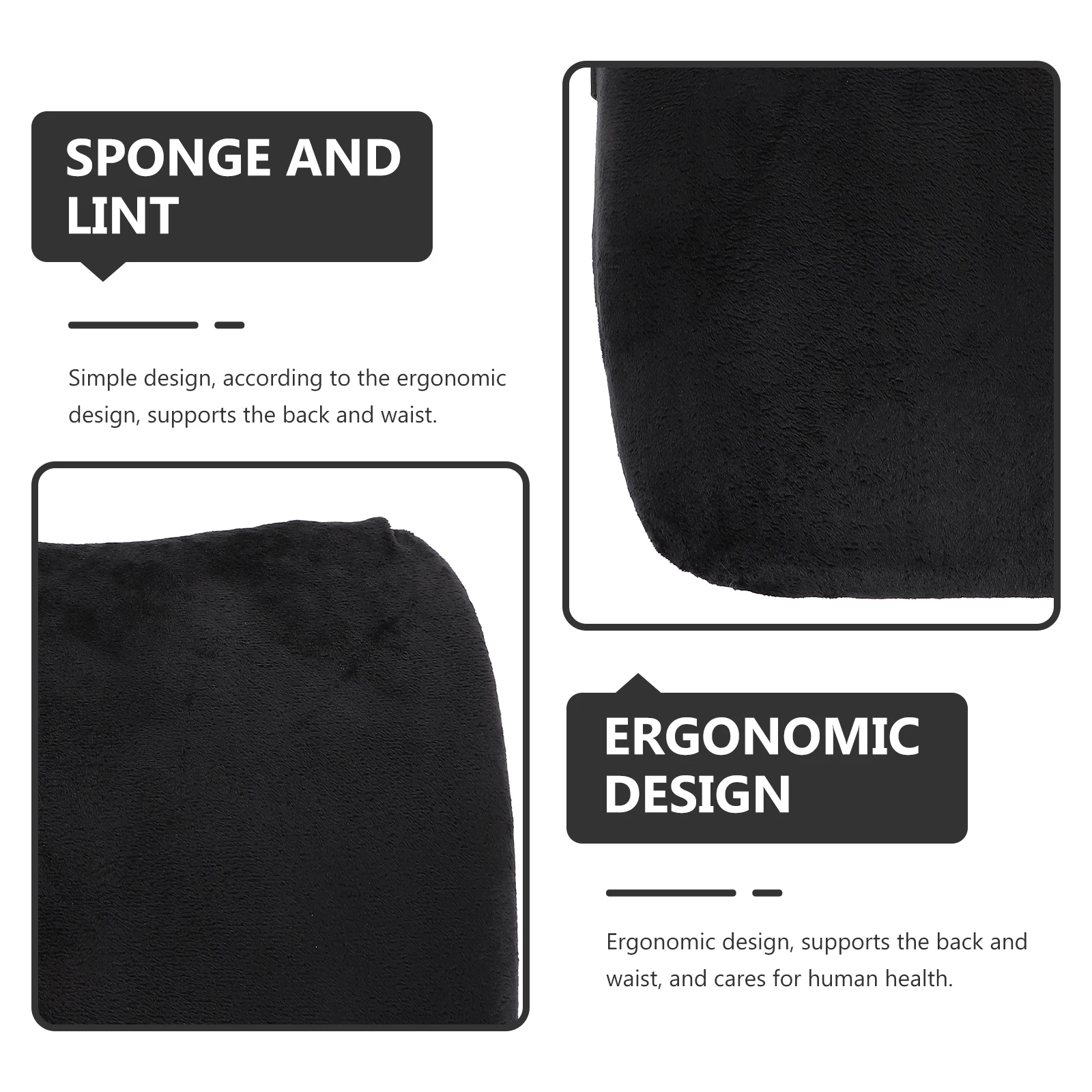 

Car Memory Foam Waist Lumbar Pillow Ergonomic Flannel Sleepers Office Back Cushion