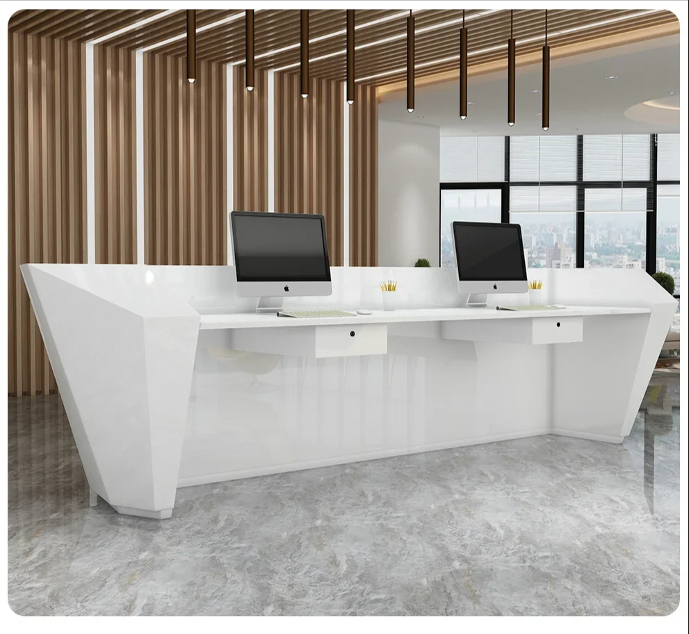 Office Furniture Receptionist Desk Counter Design Industrial Front Desk Reception Table Office Building Hotel