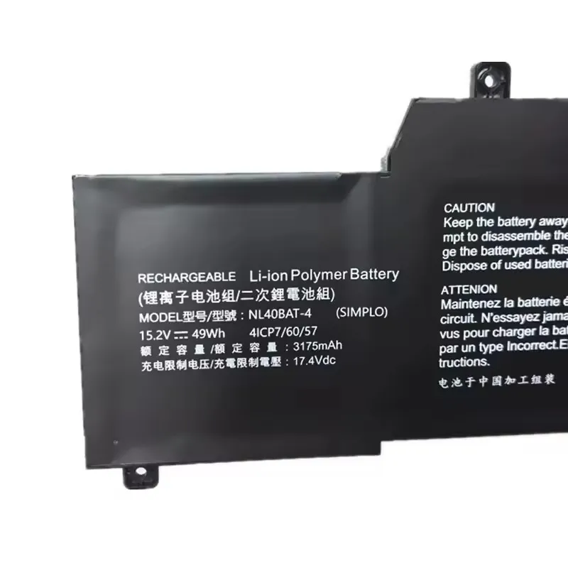 NL40BAT-4 15.2V 50Wh 3230mAh Laptop Battery High Quality For CLEVO NL41MU NL51NU NL40PU2 NL40GU NL50G1 NL50GU NL50RU NL50AU