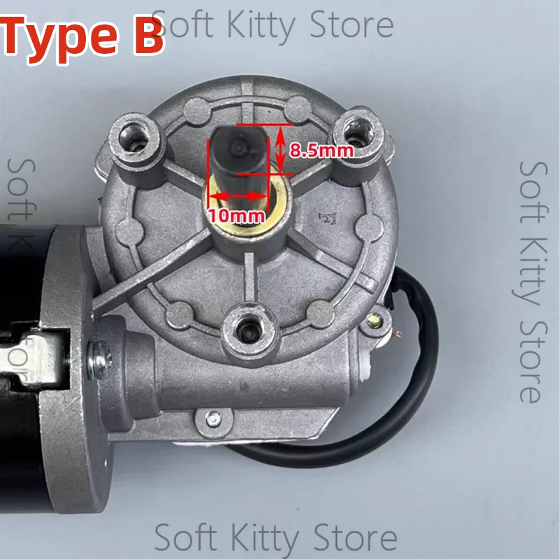 High Speed DC Worm Gear Reducer 60W 24V 52RPM Electric Reversible Self Locking Metal Gear Motor Positive And Negative