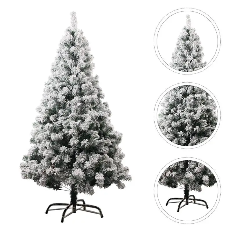 Artificial Christmas Tree Snow Flocked Xmas Adornment with Snowy Branches Decorative Exquisite 2024 New Year Navidad Ornaments