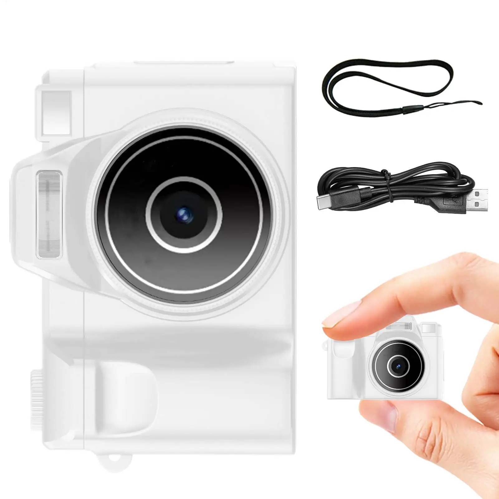 

Portable Camera Keychain Tiny Portable Vlog Camera With 32GB Card 0.96 HD Display Small Retro Camcorder With Filters For Photo