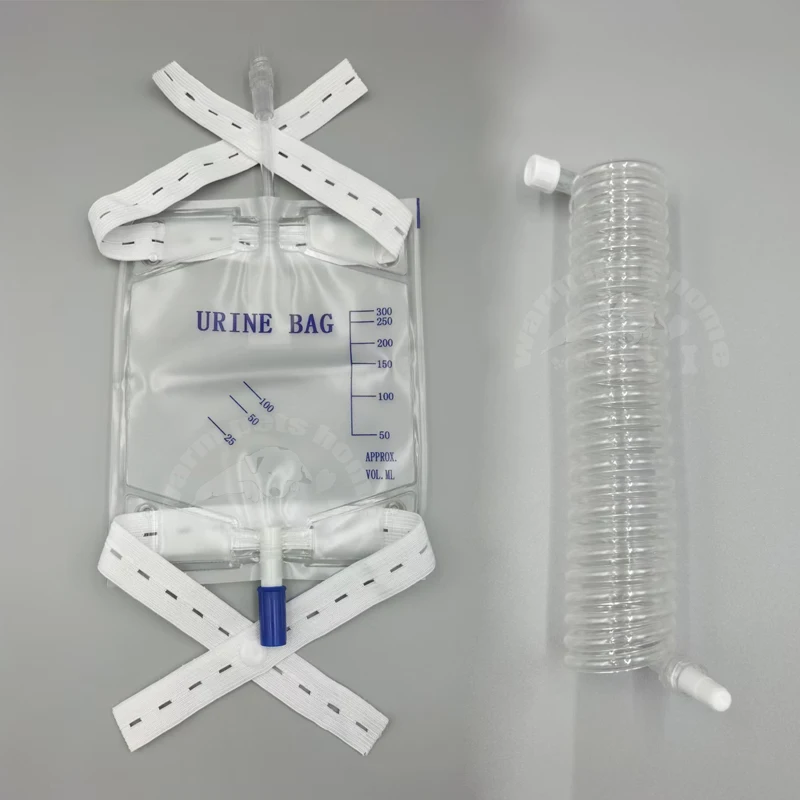 10pcs/50pcs Sterile Urine Bag Urinary Drainage Bags 300ml PVC Urine Collection Bag Elastic Extension Tube For Dog Cat Veterinary