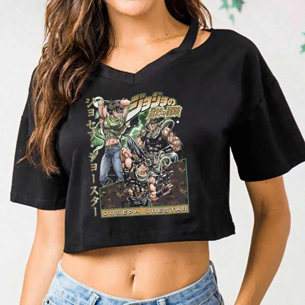 Jojo Bizarre Adventure cropped top teen cute japanese harajuku gothic t shirt clearance sales graphic gyaru meme cutecore