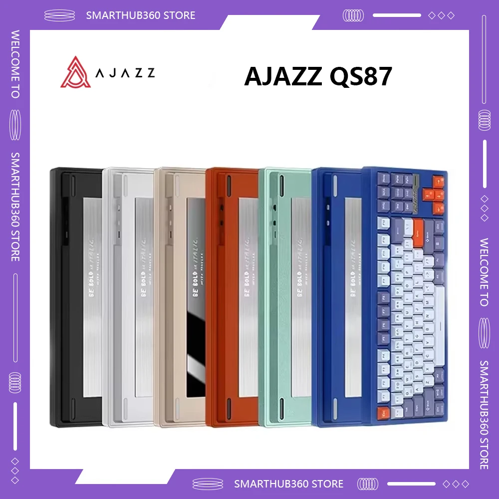 AJAZZ QS87 RGB Bluetooth Wireless Light Krypton 87 Keys Mechanical Keyboards Tri-Mode Customize Gaming Keyboard PC Accessories