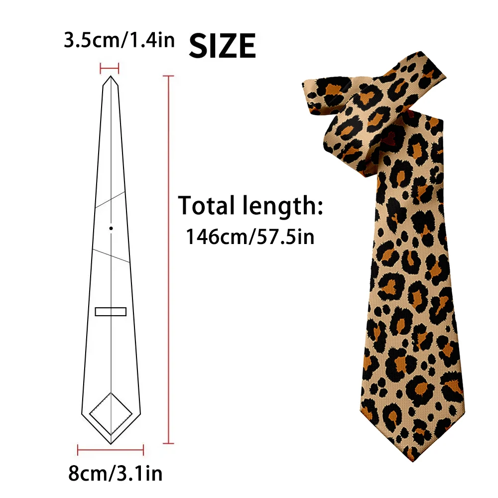 Classic leopard print tie fashion knitted polyester tie shirt suit holiday and casual wear tie is neutral