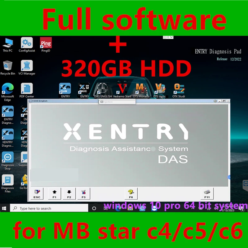 2023.09 Xentry DAS Diagnosesoftware für Mercedes Benz MB STAR SD C4/C5/C6/OpenPort 2.0 Xentry Vollständige Softwareinstallation in SSD
