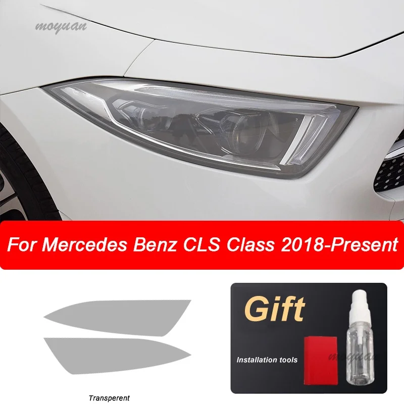 Car Headlight Protective Film Transparent Black TPU Sticker For Mercedes Benz CLS Class W218 C218 C257 CLS350 AMG Accessories