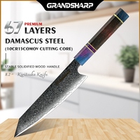 8.2 Inch Chef Knife AUS10 Damascus Steel Japanese Kitchen Knives Kiritsuke Knife Meat Vegetable Slicing with Gift Box Grandsharp